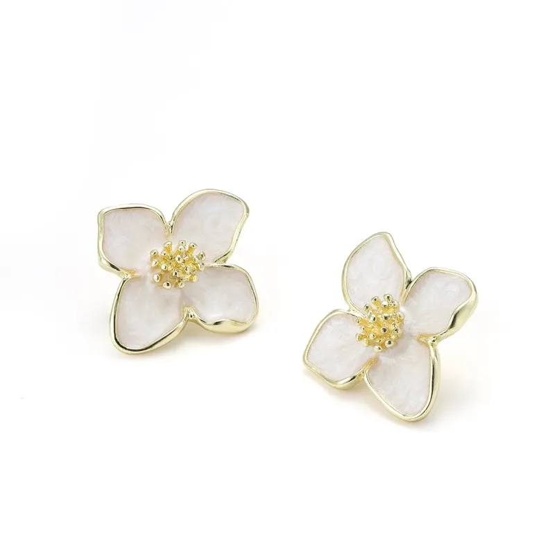 Alora___Flower_Stud_Earrings___Gold____________________