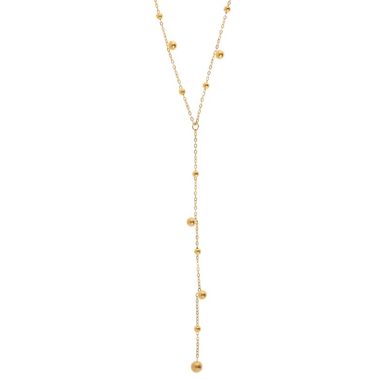 Klara___Lariat_Necklace_with_Gold_Dots__Stainless_Steel