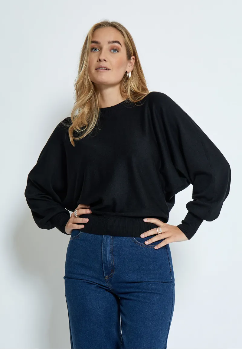 MSDana_black_Bat_Sleeve_Knit_Pullover