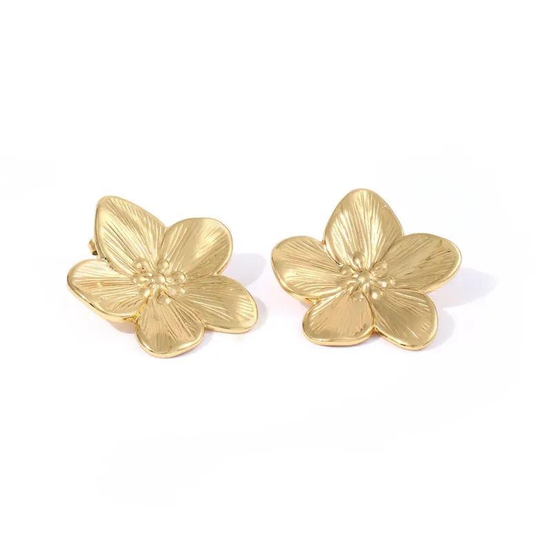 Maebry___Statement_Flower_Stud_Earrings_Gold_Stain___Gold