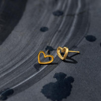 Sarah___Heart_Outline_Stud_Earring_Stainless_Steel___Gold_2